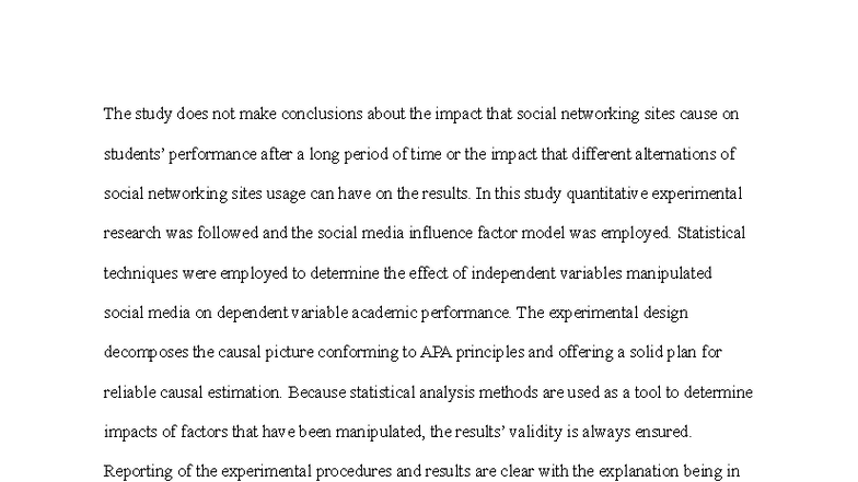 Impact of Social Media on Academic Performance: A Quantitative Study ...