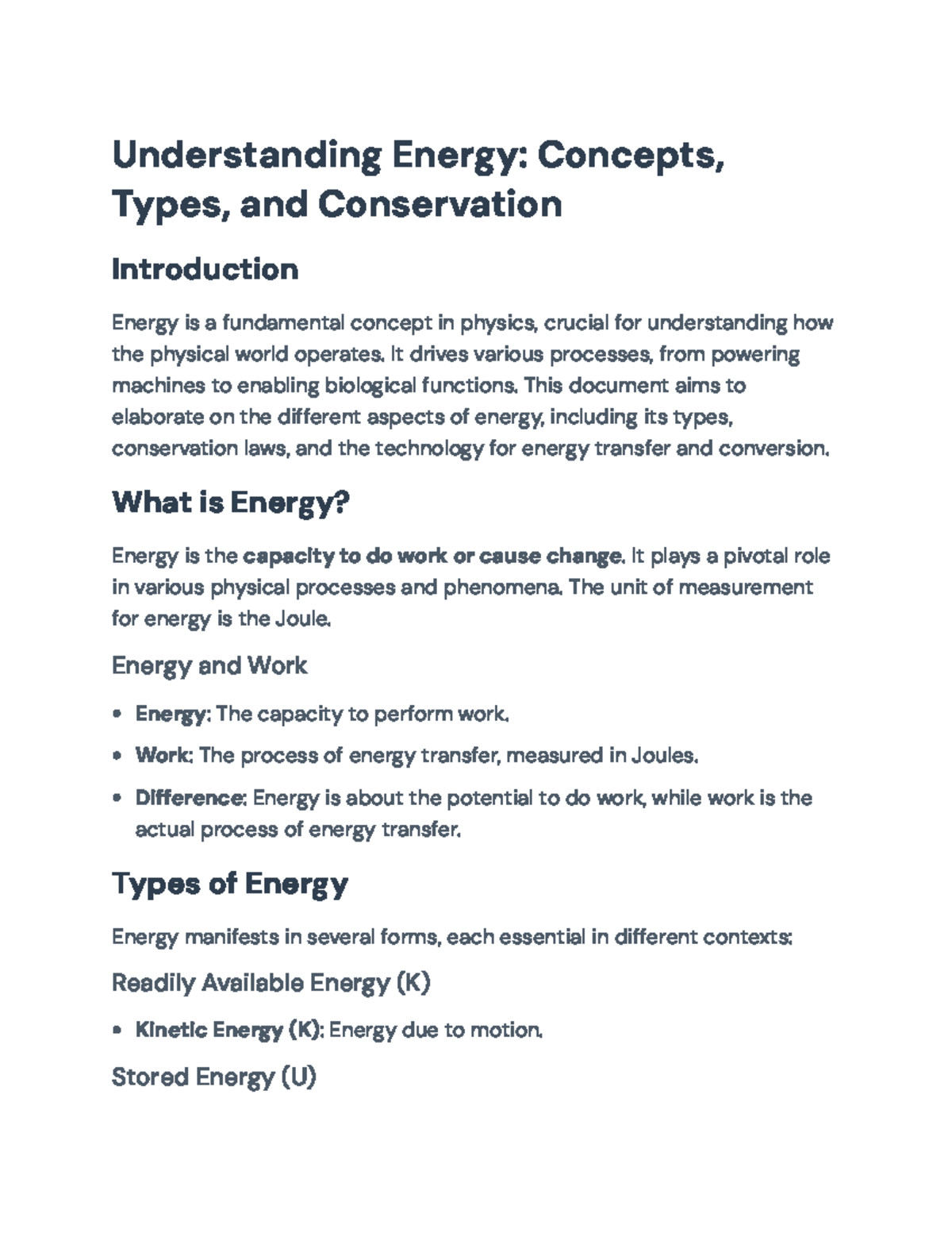 Understanding Energy: Types, Conservation, and Technology Insights ...