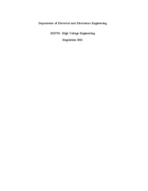 EE3701 High Voltage Engineering - 2021 Comprehensive Notes - Studocu