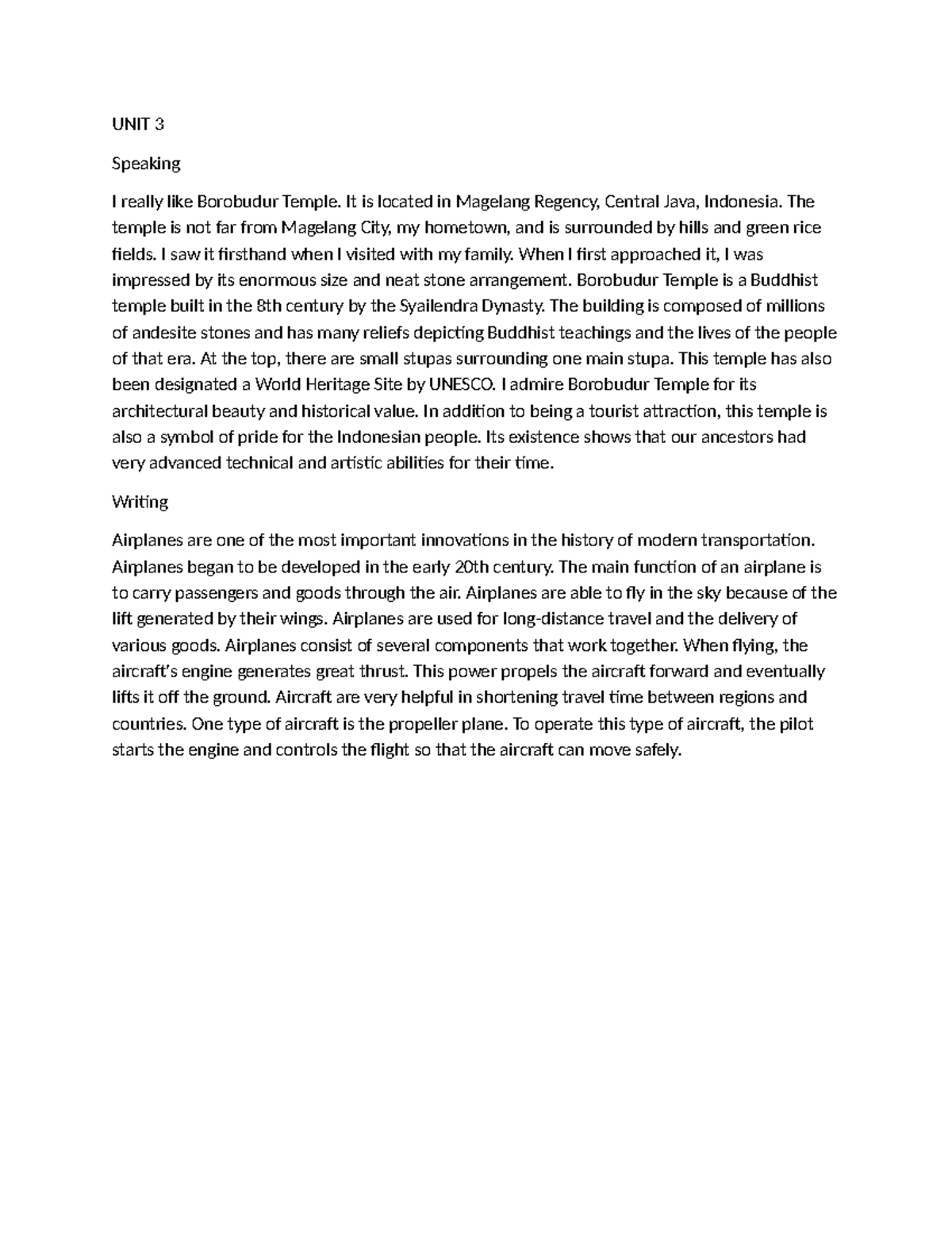 UNIT 3 & UNIT 8 Speaking and Writing Notes - Comprehensive Guide - Studocu