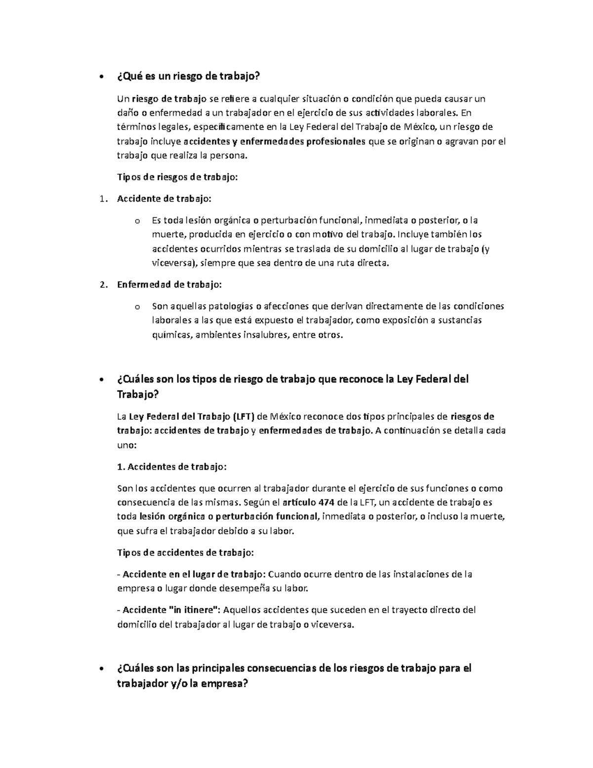 Riesgos de Trabajo: Definición y Consecuencias Laborales en México ...