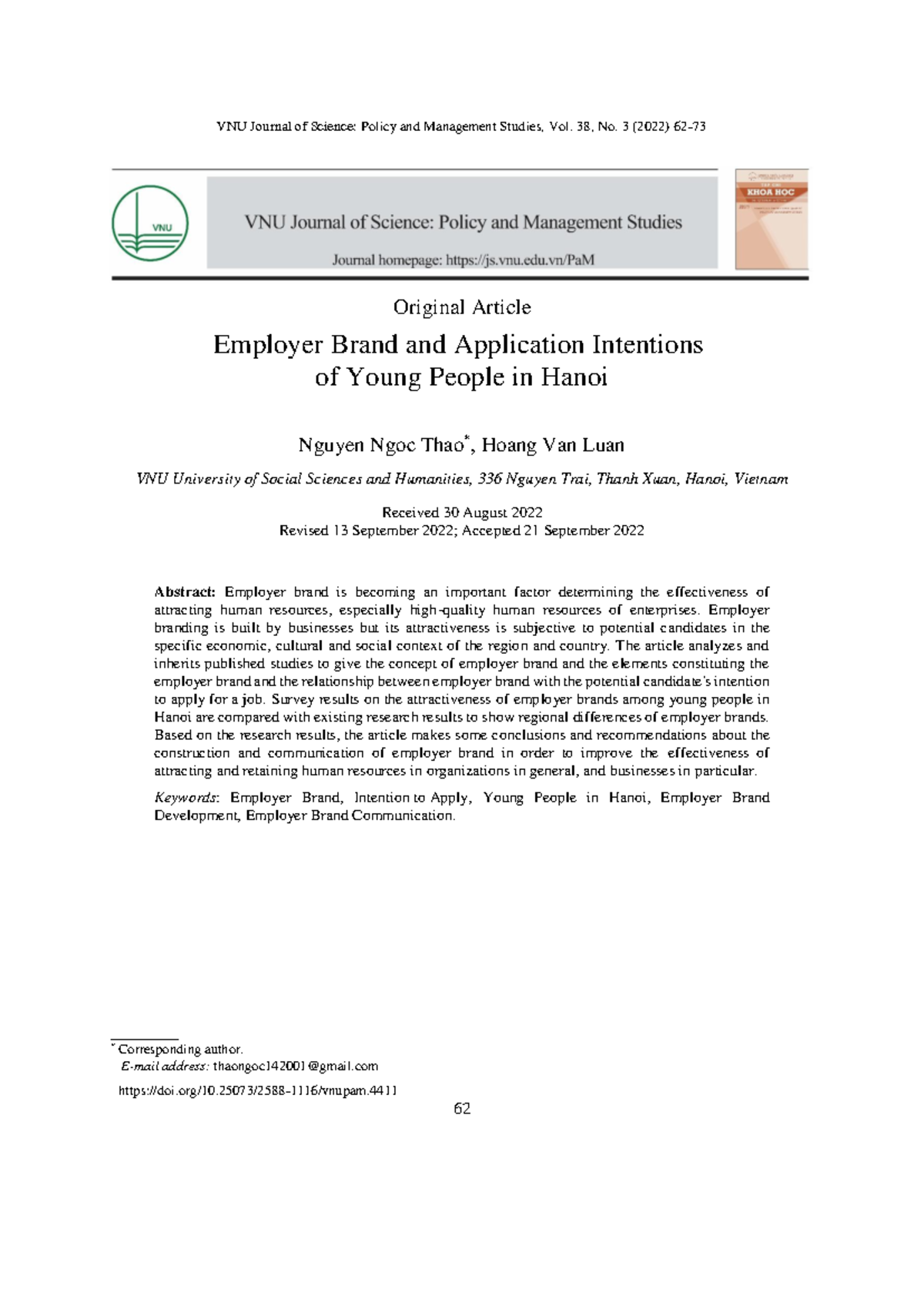 4411 133 9713 1 10 20220929 - VNU Journal of Science: Policy and ...
