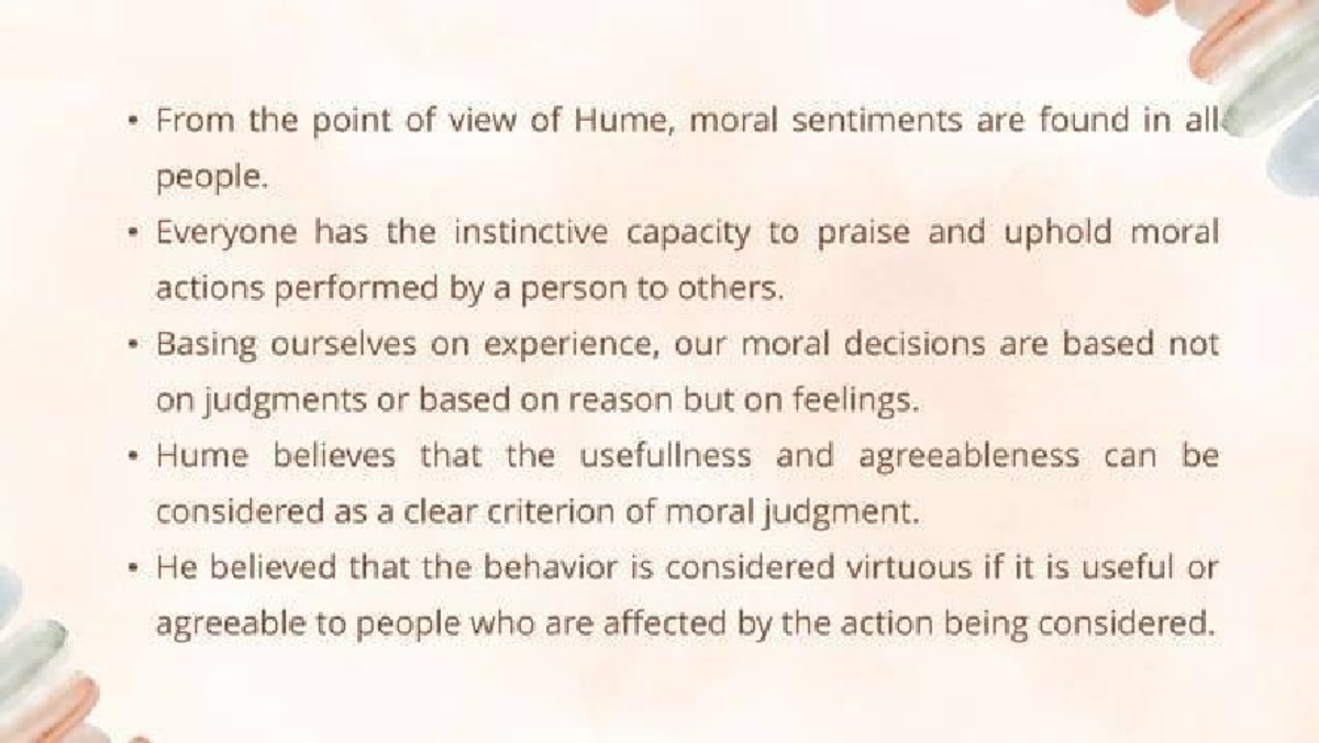 PHIL 101: Hume and Nagel on Moral Sentiments and Impartiality - Studocu