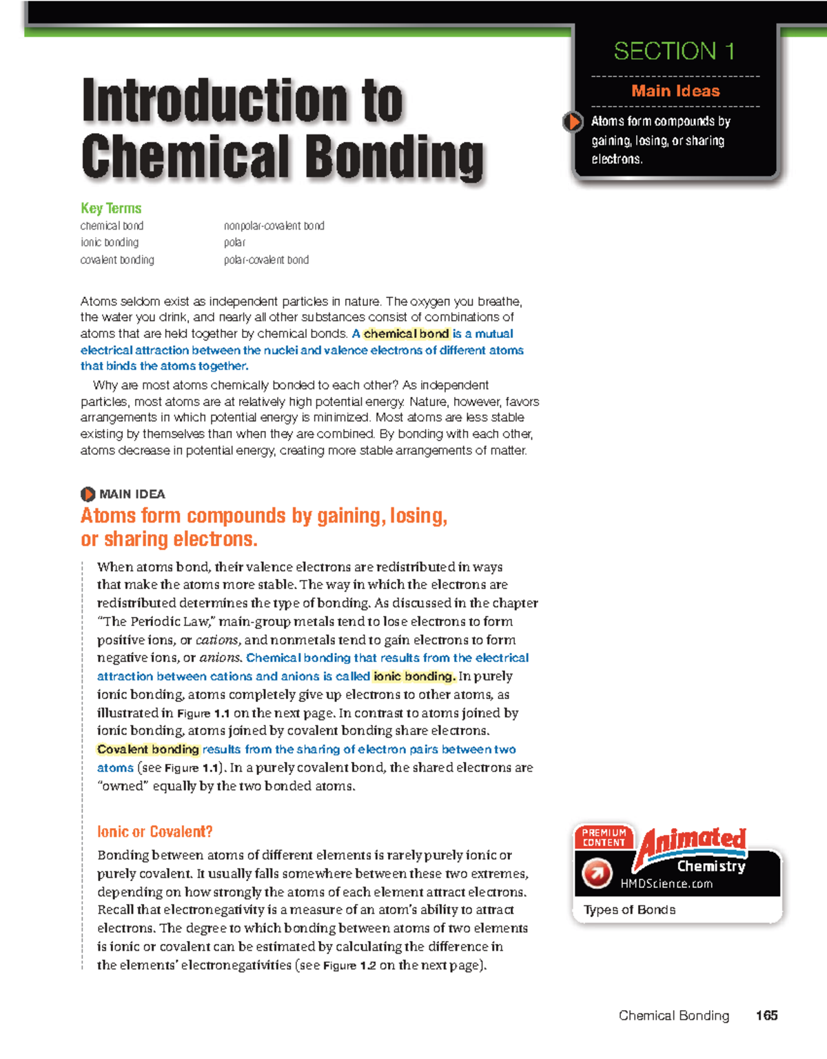 Introduction to Chemical Bonding: Key Terms and Concepts (CHEM 101 ...