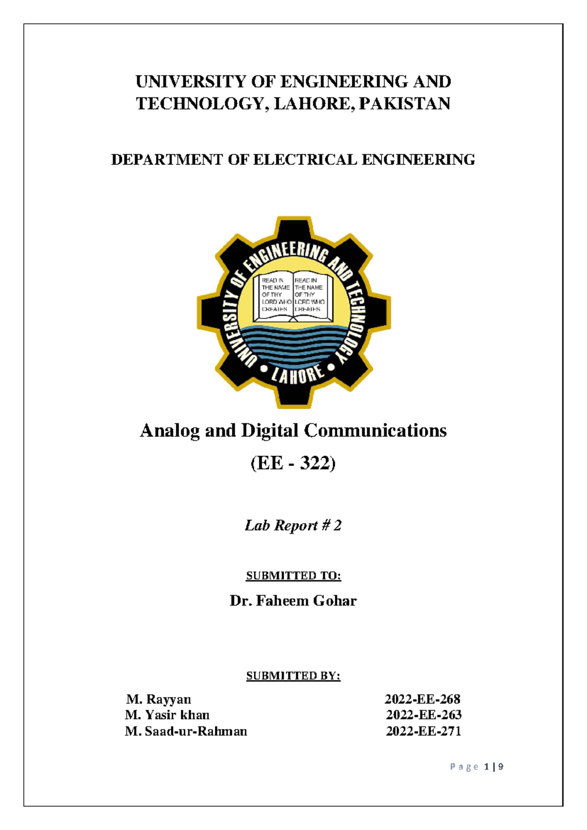 EE 322 Lab Report 2: Amplitude Modulation Experiment Analysis - Studocu