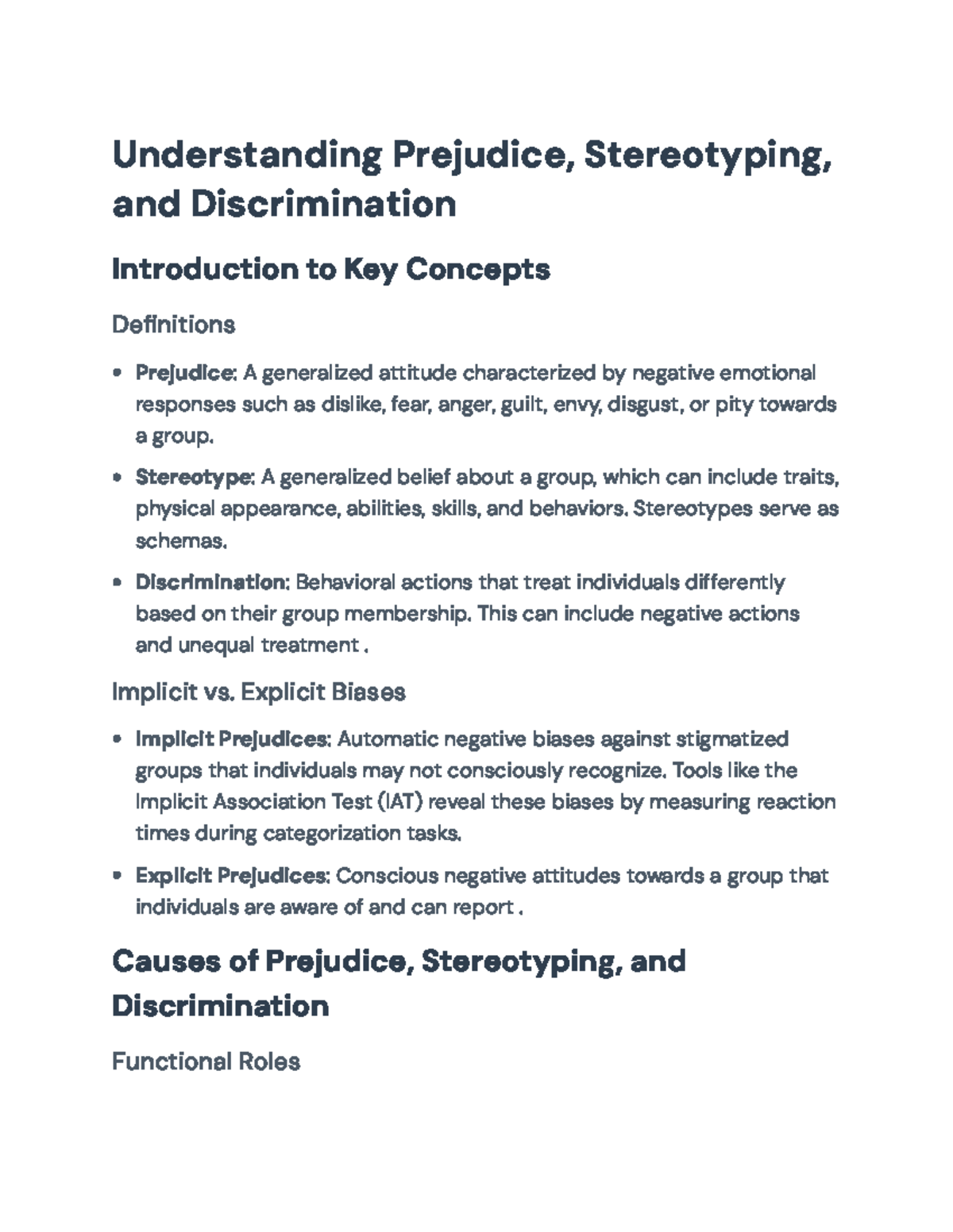 Understanding Prejudice, Stereotyping, and Discrimination: Key Concepts ...