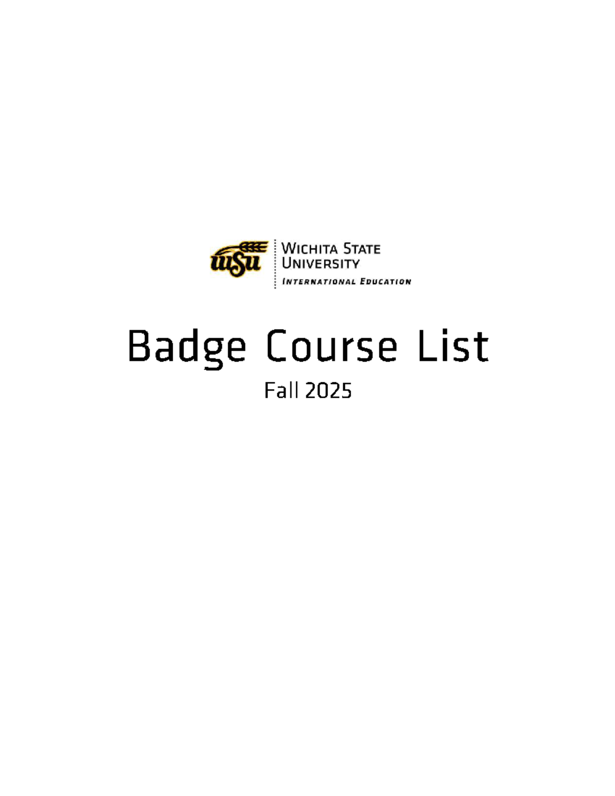 Badge Course Catalog - Fall 2025: Comprehensive Course List - Studocu