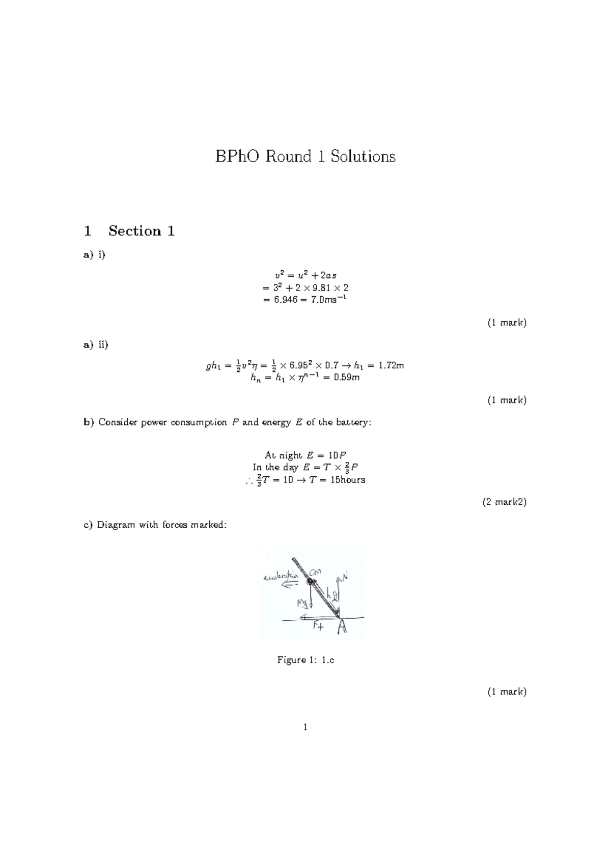 BPhO Round 1 2022 Nov - Section 1 Question Paper and Instructions - Studocu