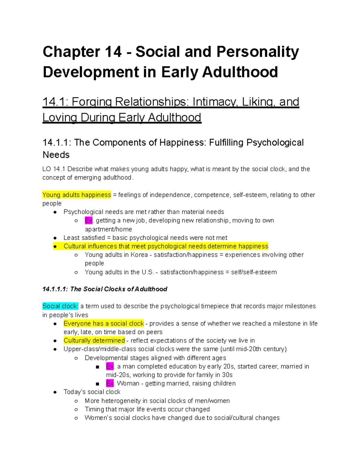 Chapter 14 - Social and Personality Development in Early Adulthood ...