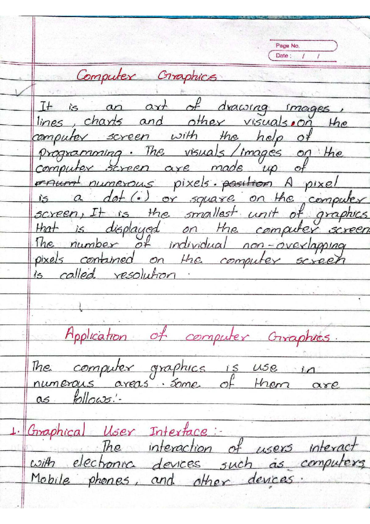 Computer Graphics Overview: Concepts & Applications (CS101) - Studocu