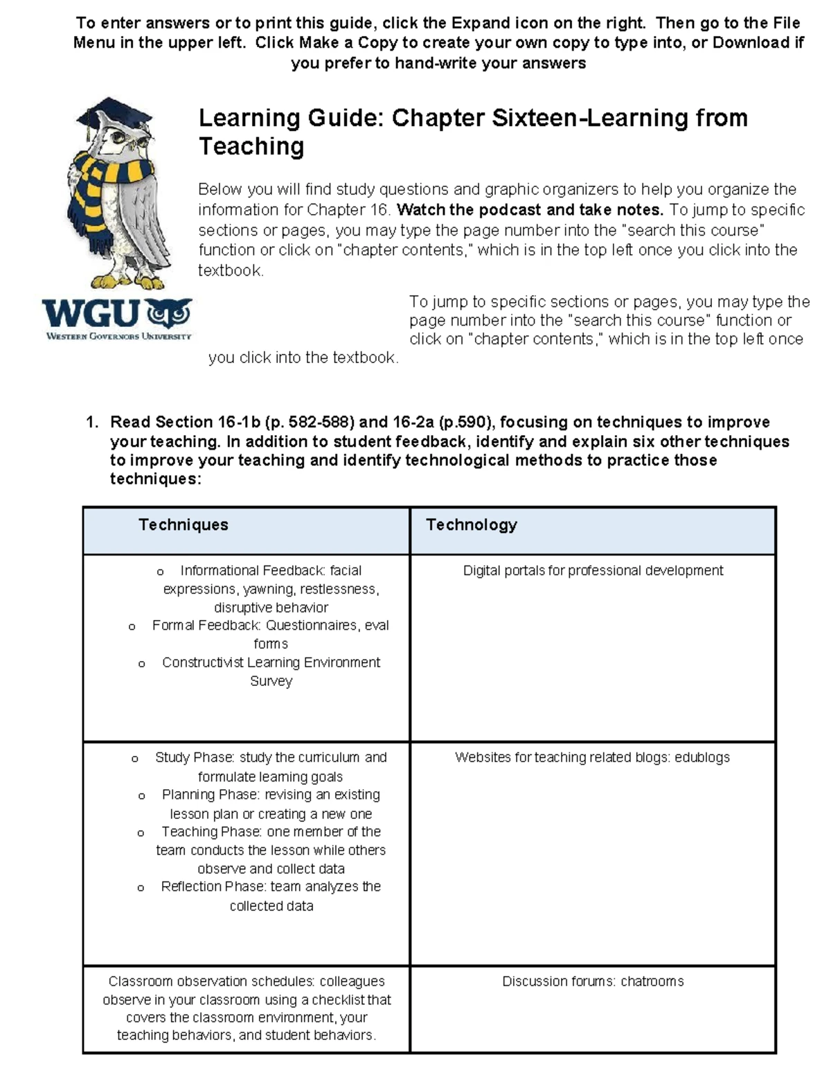 Chapter 14 Learning Guide: Classroom Assessment Strategies - Studocu