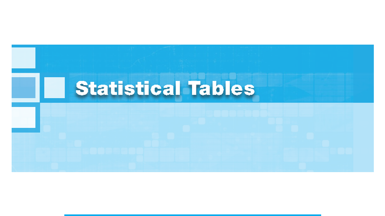Statistical Tables for Standard Normal Distribution (TABLE G.1) - Studocu