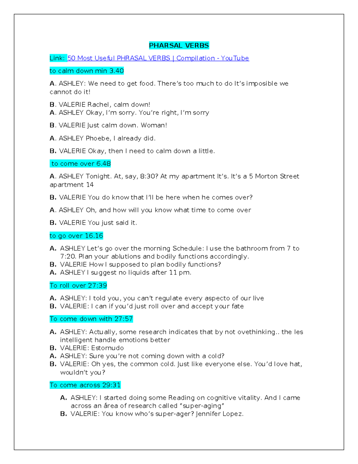 PHR 101: Essential Phrasal Verbs for English Learners - Studocu