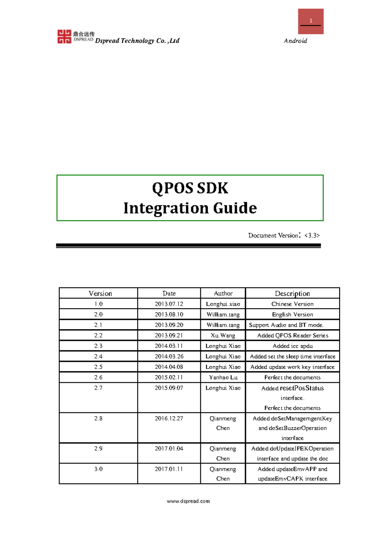 QPOS Android SDK Userguid en detail - Dspread Technology Co. ,Ltd ...