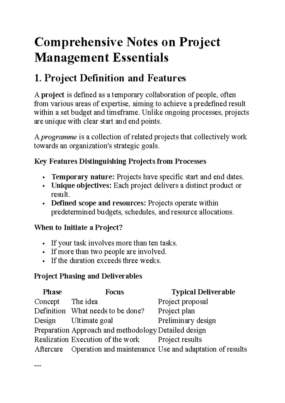 Project Management Essentials 1: Key Concepts and Roles - Studocu