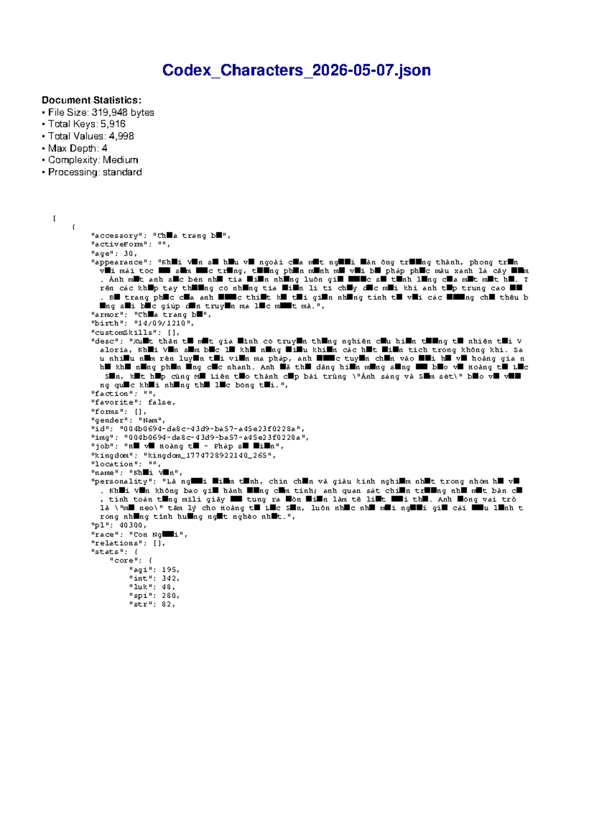 Codex Characters: Detailed Analysis and Statistics (2026-05-07) - Studocu