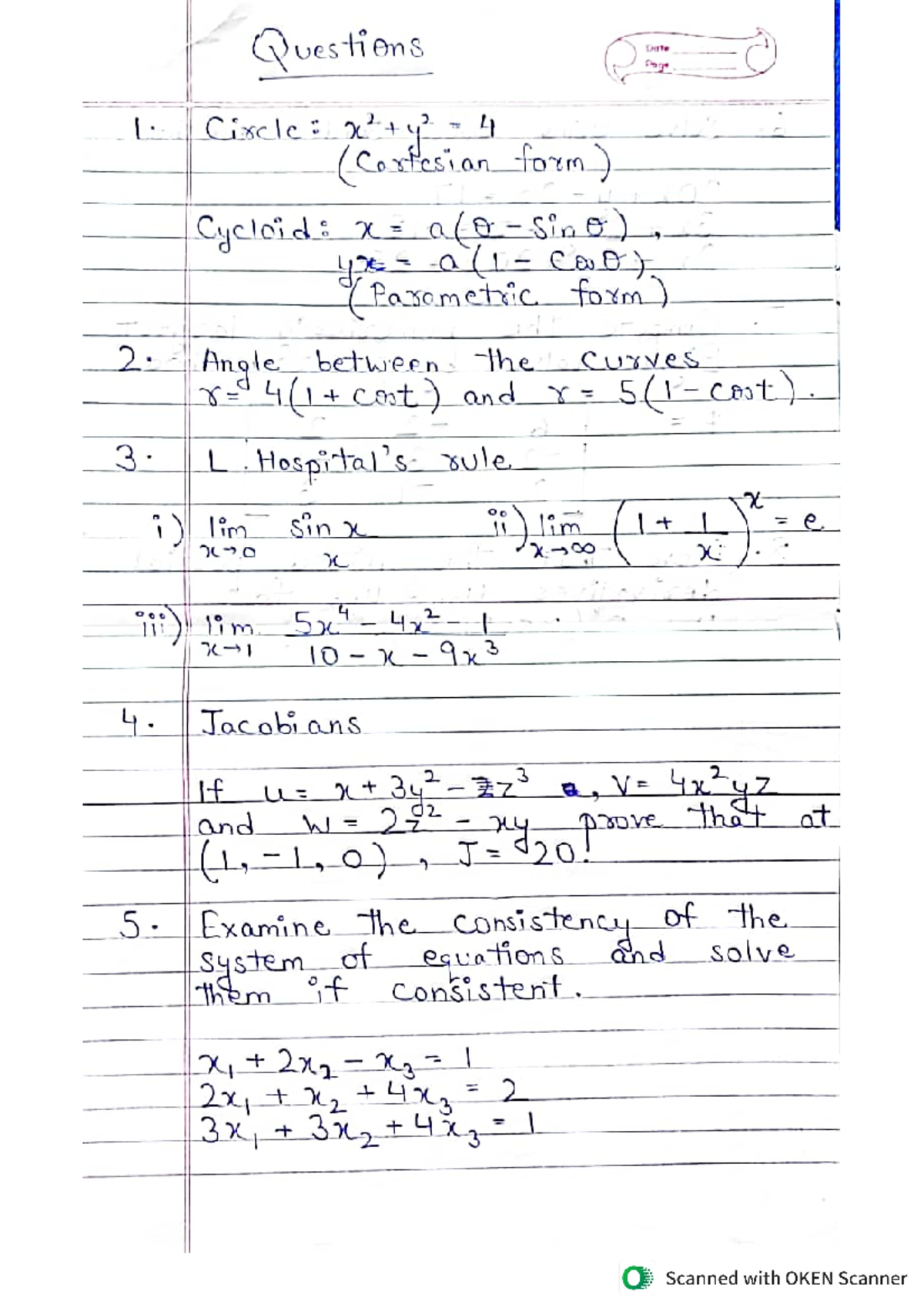 Maths Lab 1 - Questions and Concepts in Mathematical Analysis - Studocu