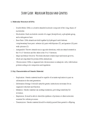 DNA Replication - Study Notes & Assignments - Studocu