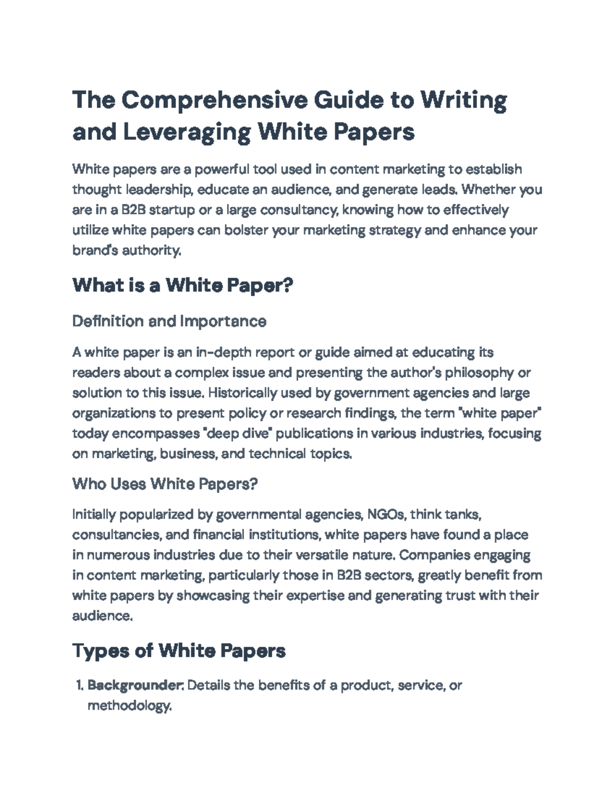 Guide to Crafting Effective White Papers in Marketing Strategies - The ...