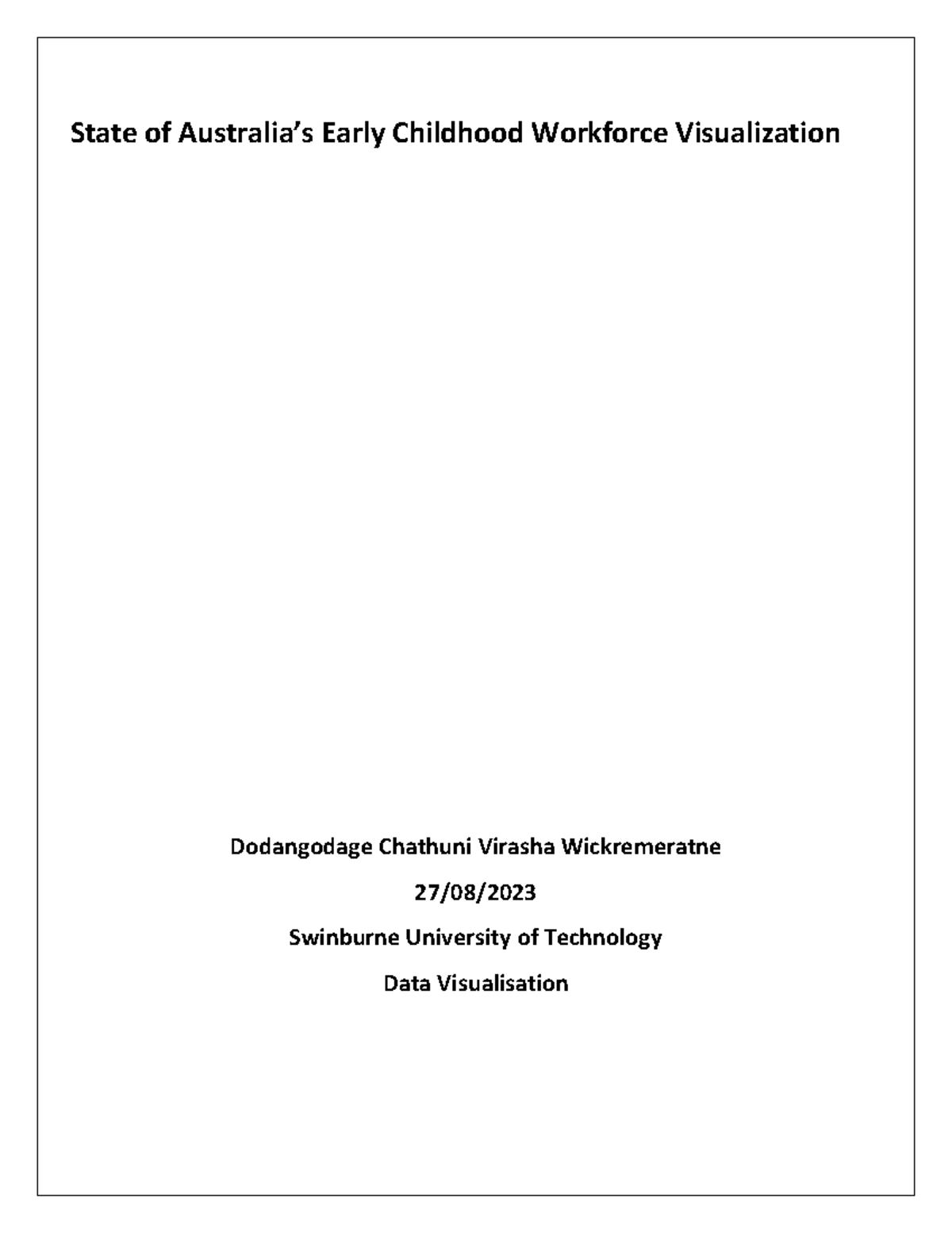 Data Visualization Project Proposal: Australia’s Early Childhood ...