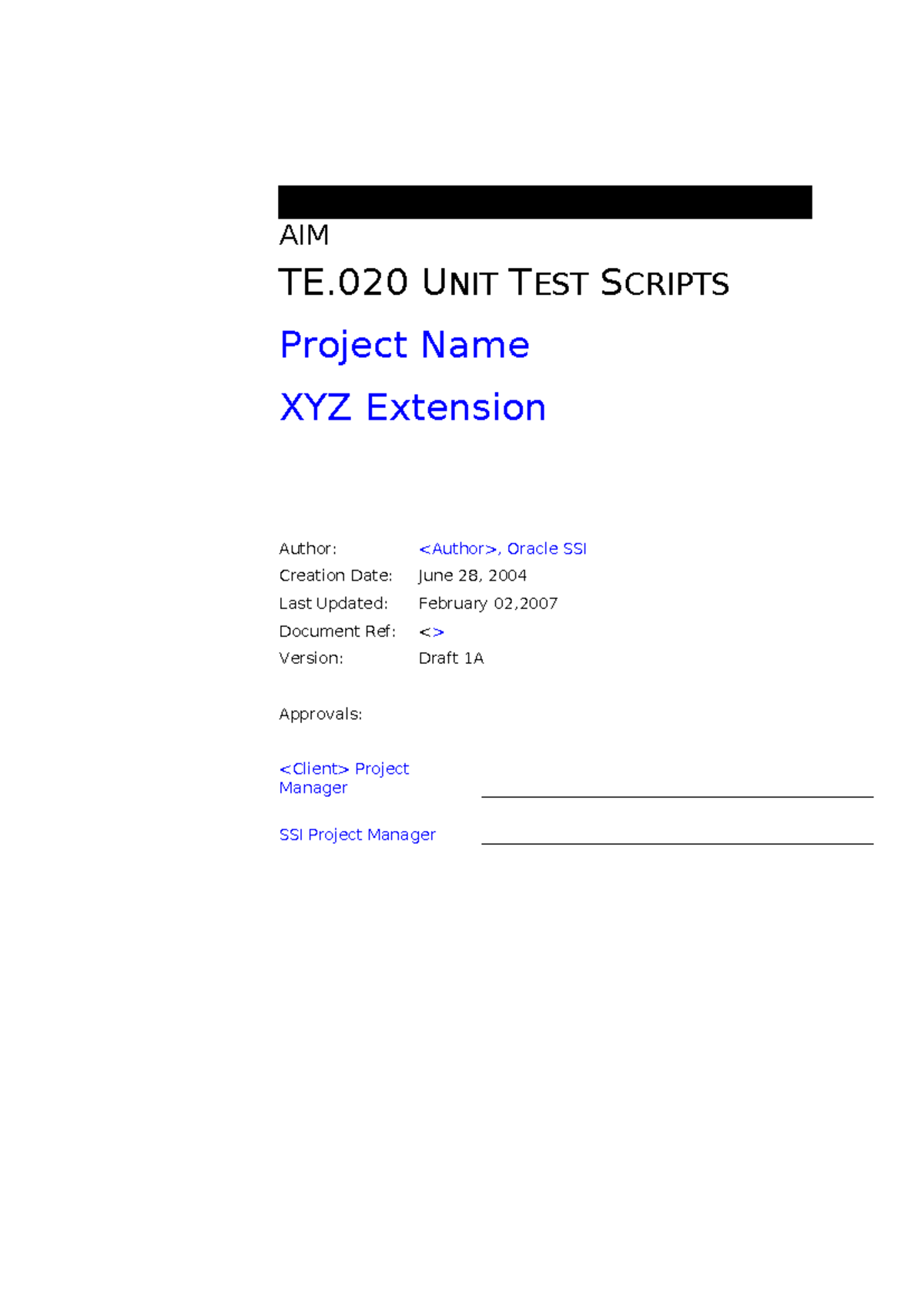 TE.020 Unit Test Cases for Project XYZ: Technical Test Specifications ...