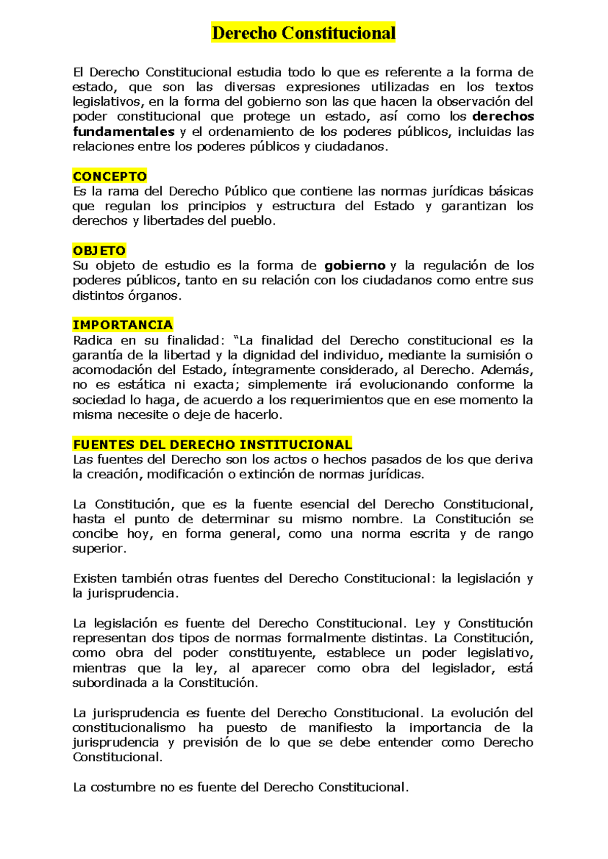 Derecho Constitucional: Fundamentos y Estructura del Estado - Studocu