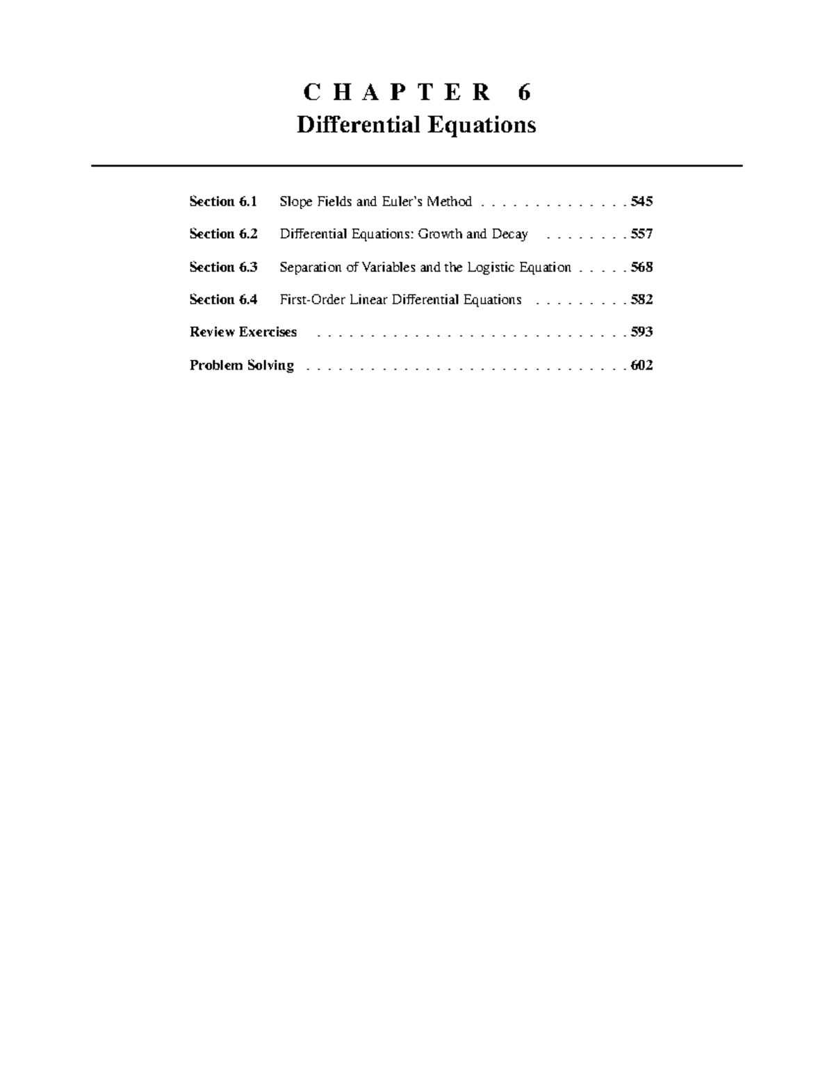 Chapter 6: Differential equations and their applications - Studocu