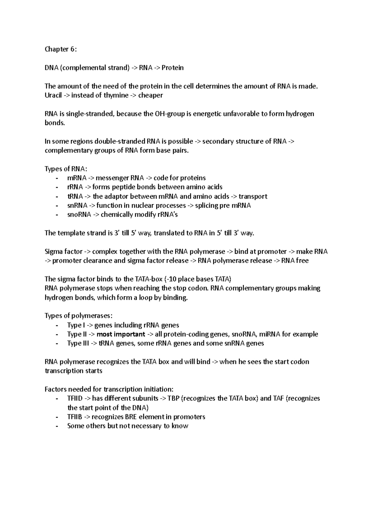 Molecular Biology of the Cell I: Chapter 6-9 Study Notes for Year 1 ...
