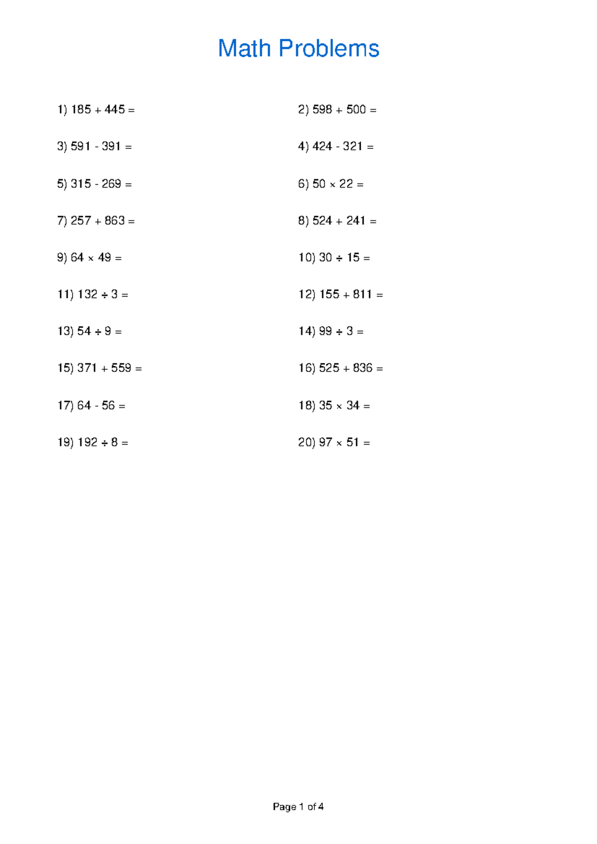 Math Problems and Solutions for Course 20UE6TE5KM - Studocu
