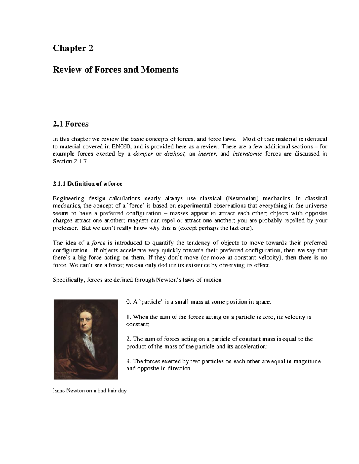 Forces and Moments Review - EN030 Chapter 2 Summary Notes - Studocu