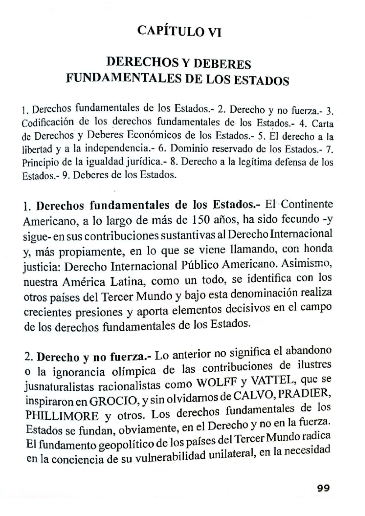 CAPÍTULO VI - DERECHOS Y DEBERES FUNDAMENTALES DE LOS ESTADOS - Studocu
