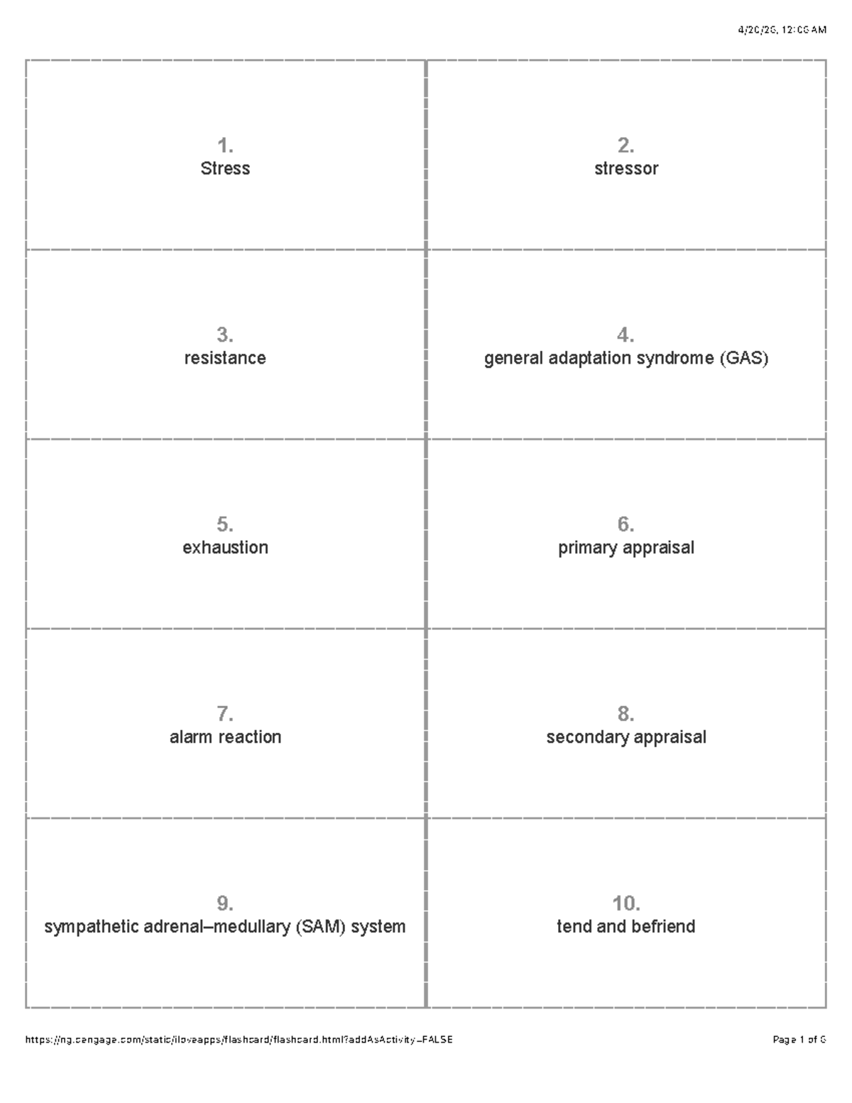 PSY 101: Stress and Coping Mechanisms - Mind Tap Practice Notes - Studocu