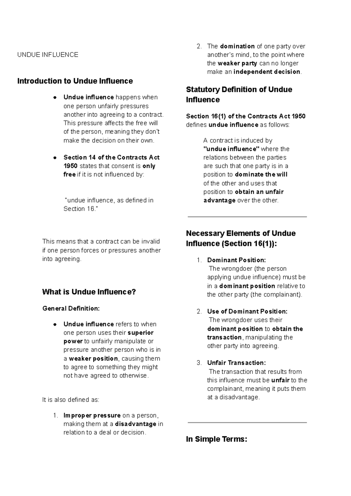 Undue Influence: Understanding Its Legal Implications (LAW 101 Lecture ...