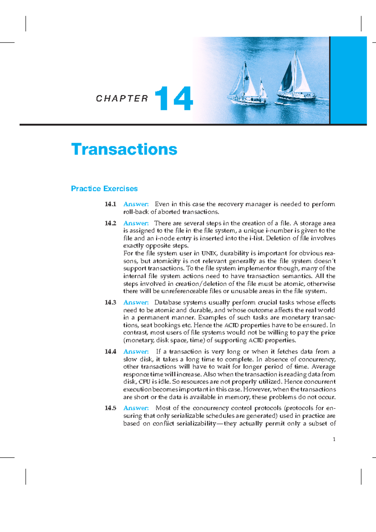 14s - Chapter 14 - C H A P T E R 14 Transactions Practice Exercises 14 ...