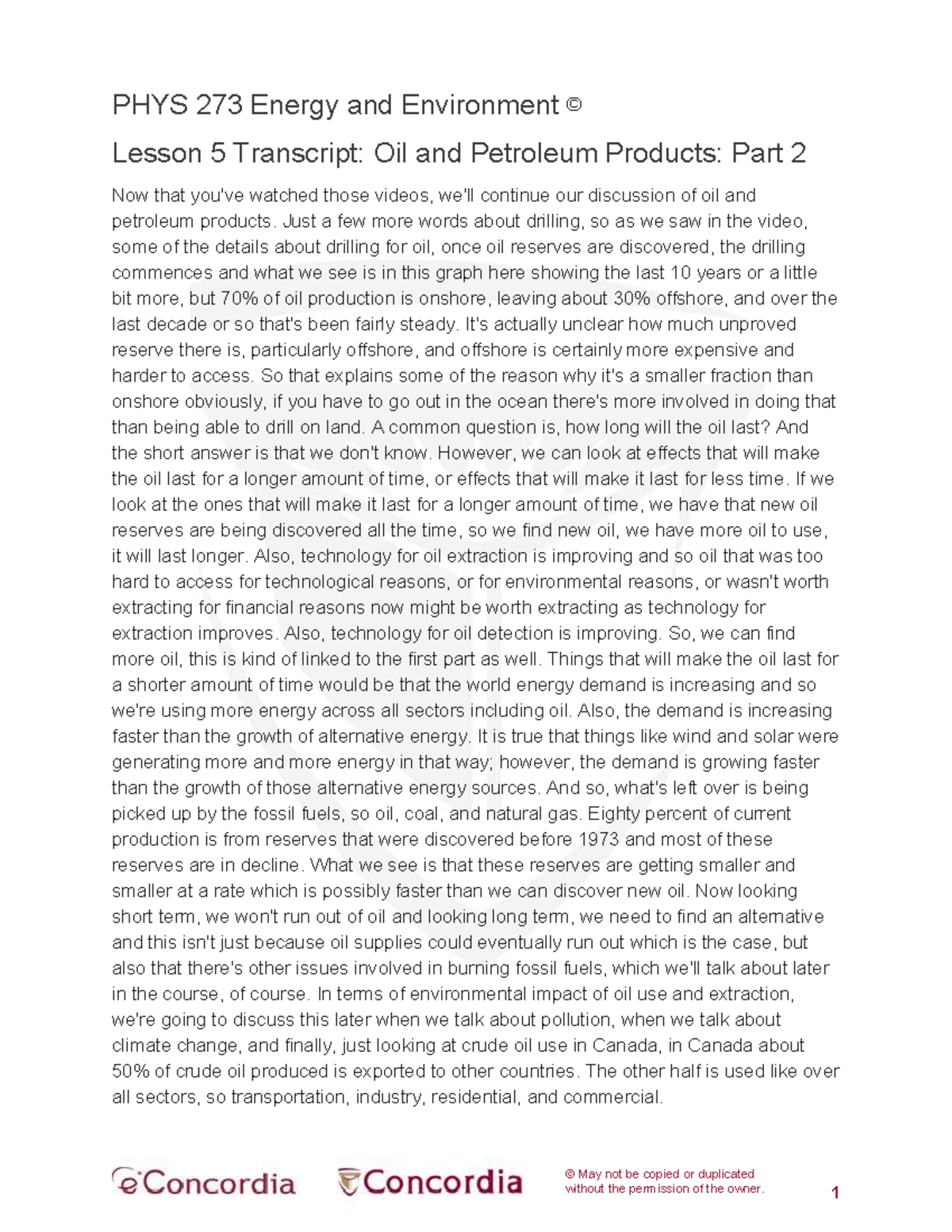 PHYS 273 Lesson 5 Transcript: Analysis of Oil & Petroleum Products ...