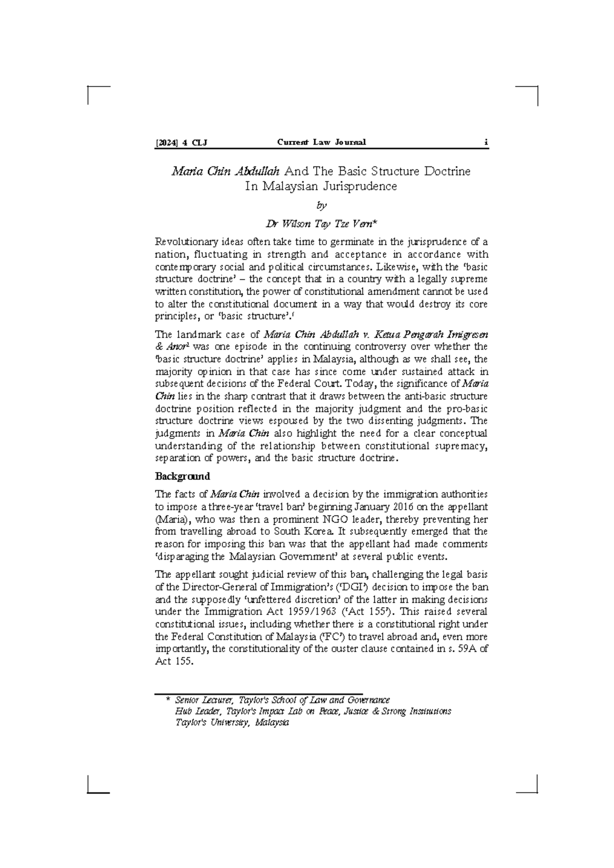 104227 13772 1 - Case Study on Maria Chin Abdullah & Basic Structure ...
