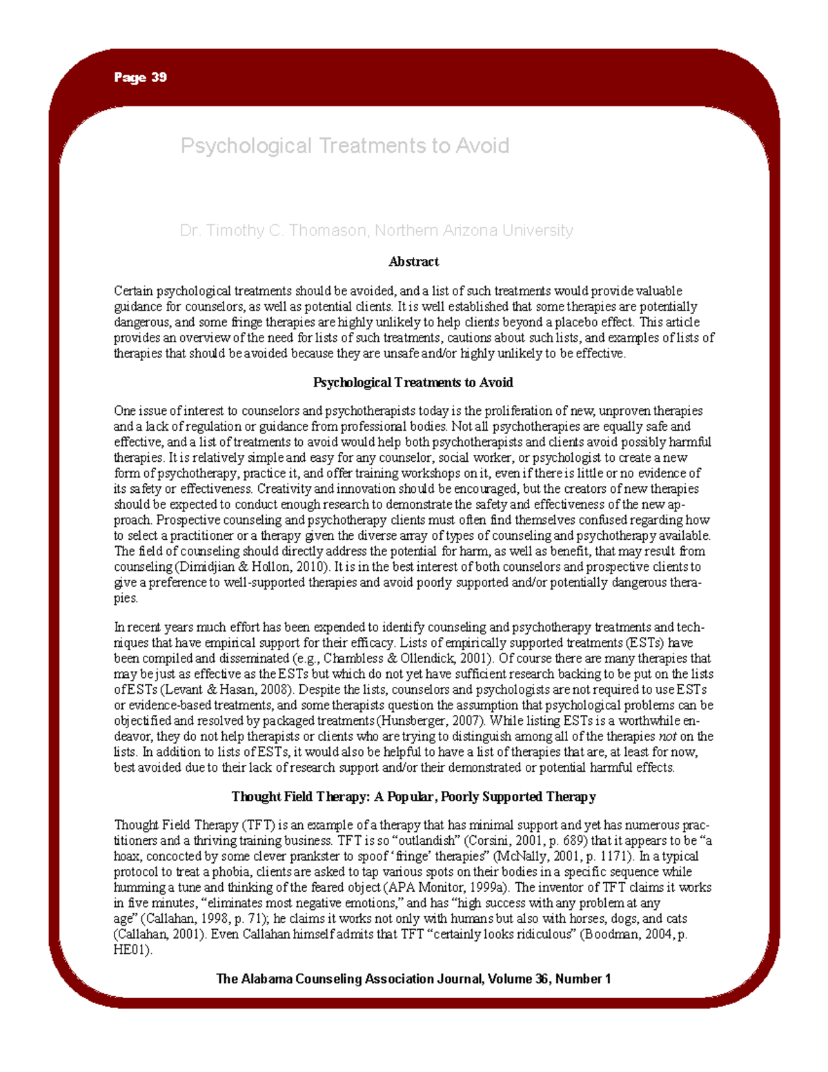 Psychological Treatments to Avoid: A Guide for Counselors (PSY 101 ...