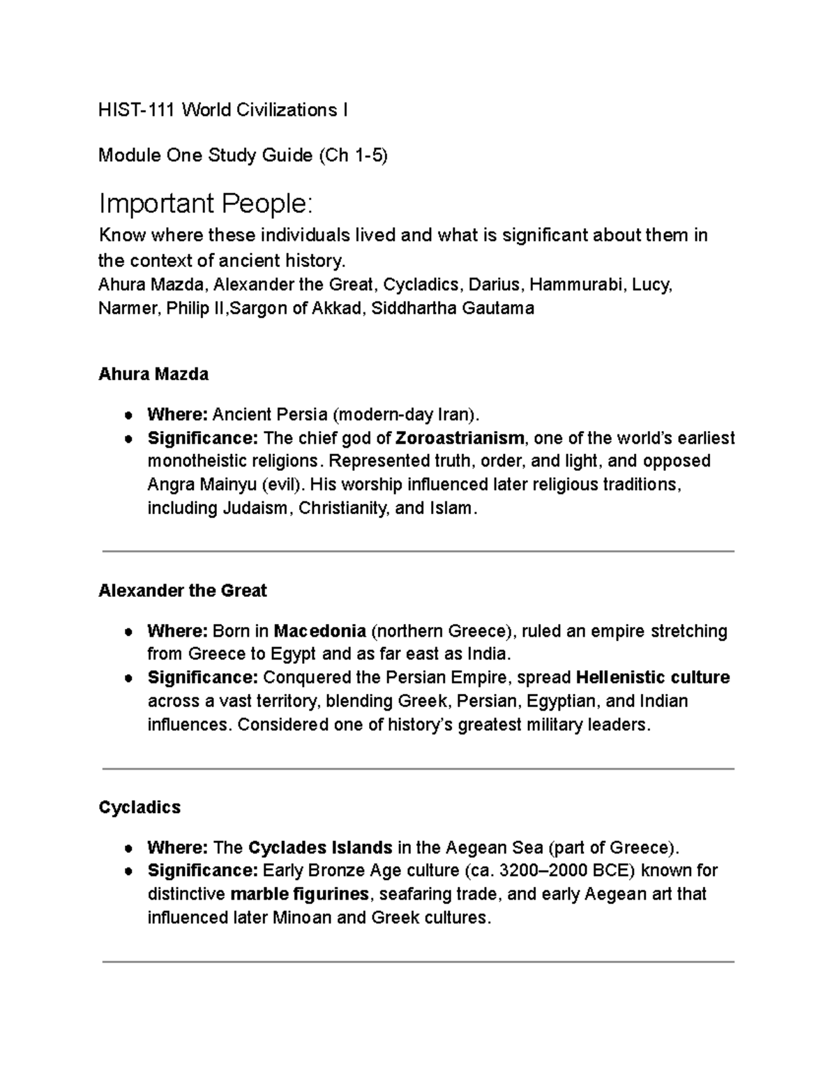 HIST-111 Final Exam Study Guide: Key Figures & Concepts in World ...