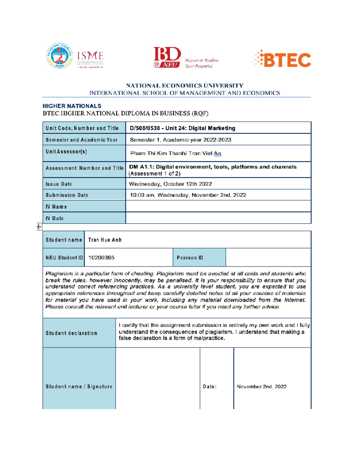 DM A1 - DM A1 - Table of Contents - Studocu