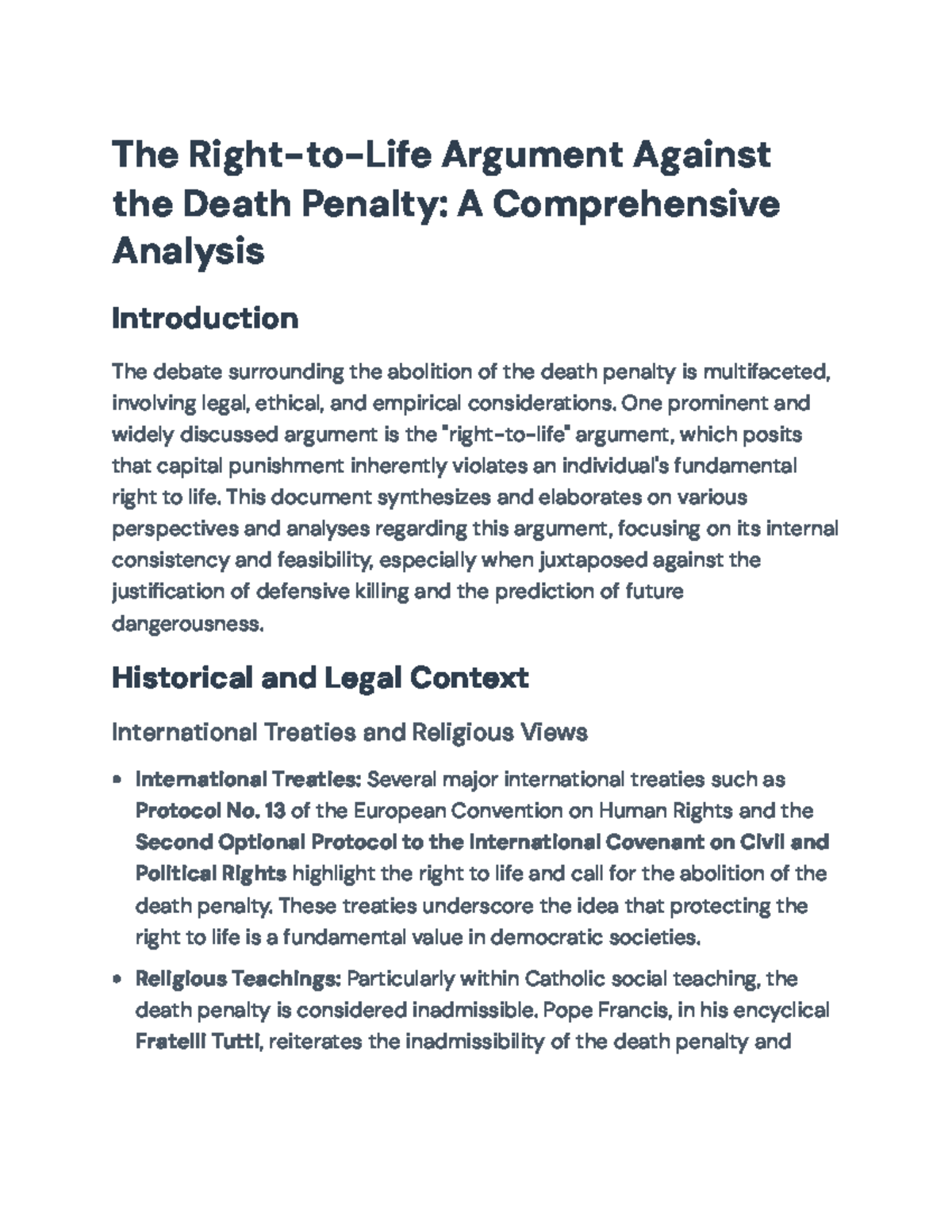 The Right-to-Life Argument Against Capital Punishment: A Detailed ...