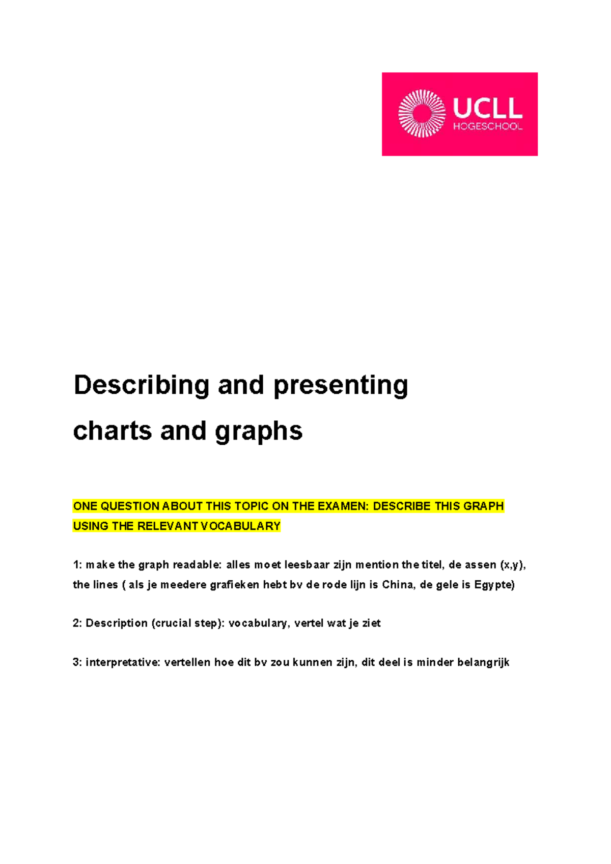 Business English 2BM: Describing and Presenting Charts and Graphs - Studocu