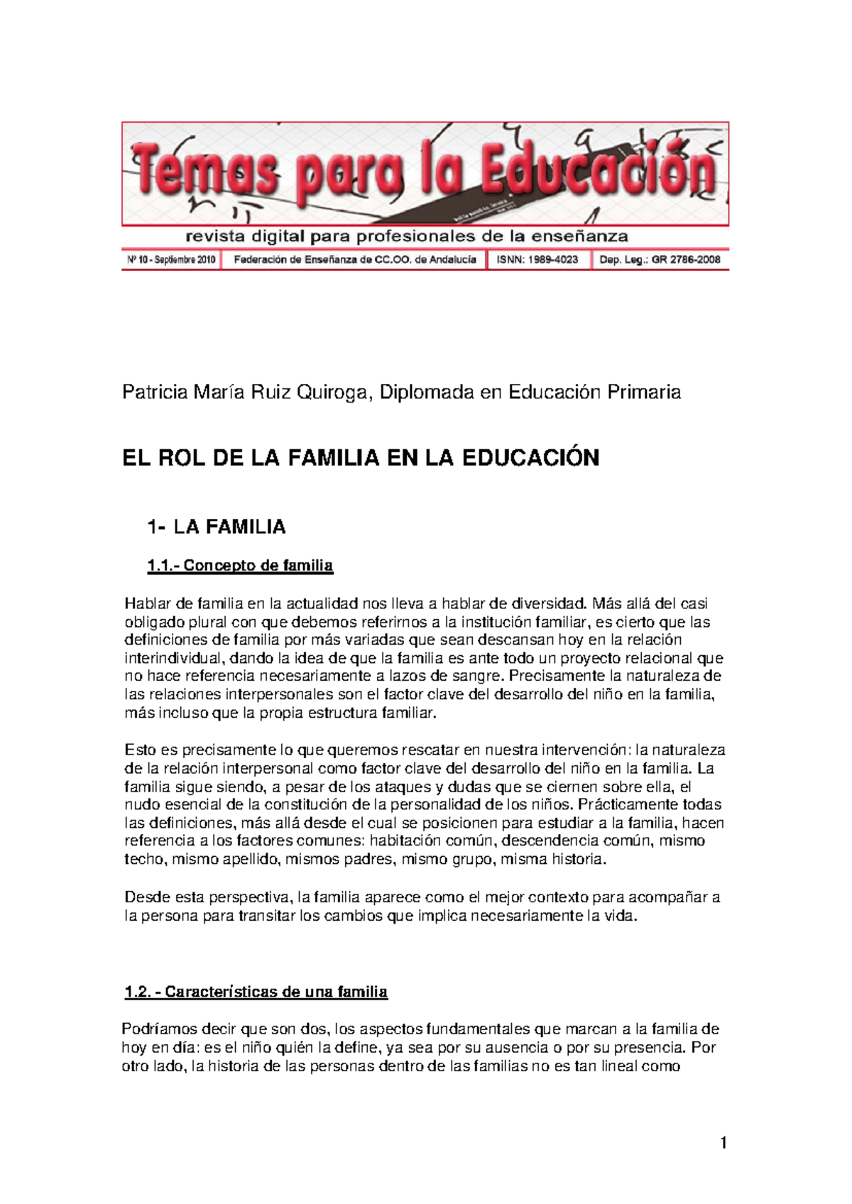 EL ROL DE LA FAMILIA EN LA EDUCACIÓN: PERSPECTIVAS Y DESAFÍOS - Studocu
