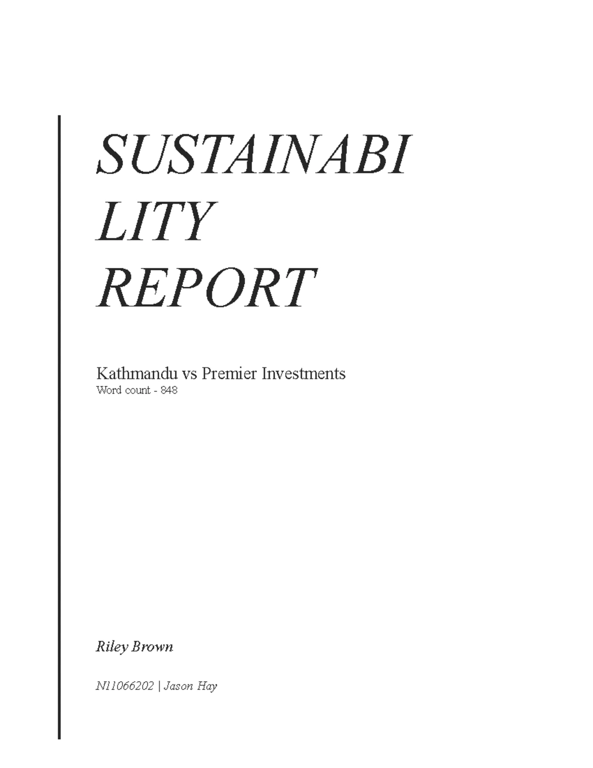 Sustainability Report Analysis for BSB 107: KMD vs. Premier Investments ...
