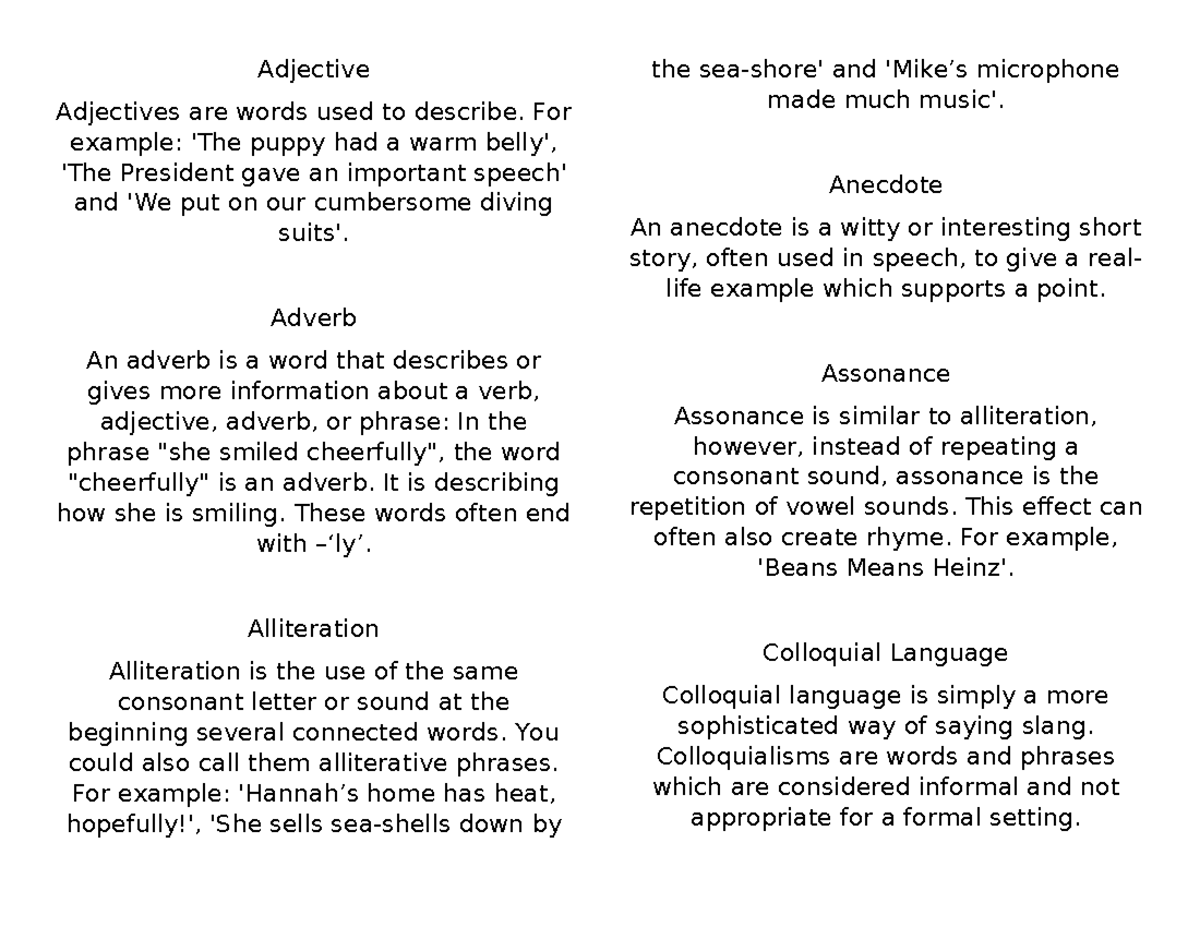 Language Terminology: Key Concepts and Definitions for Exam Prep - Studocu