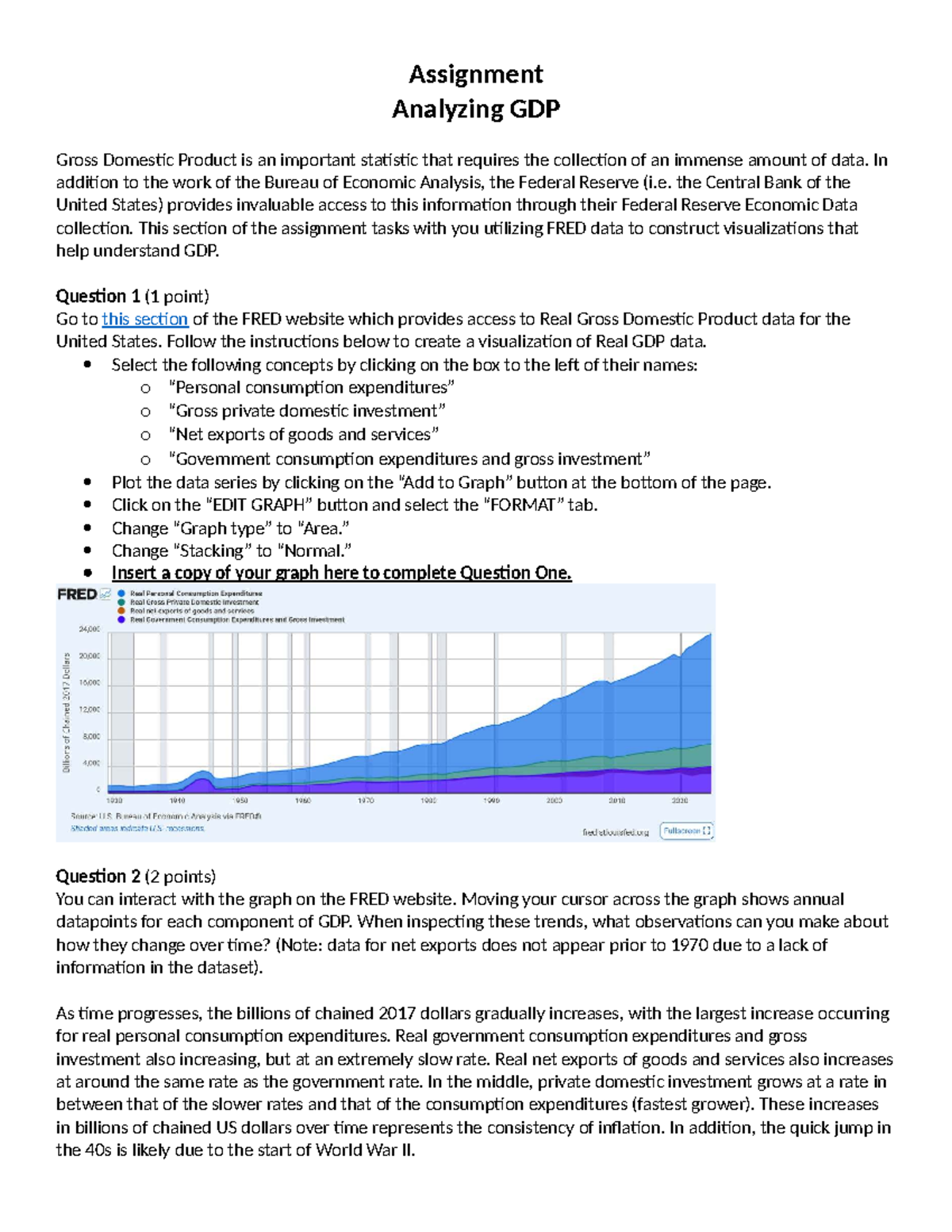 3 - Assignment - Analyzing GDP Data Visualizations and Trends - Studocu