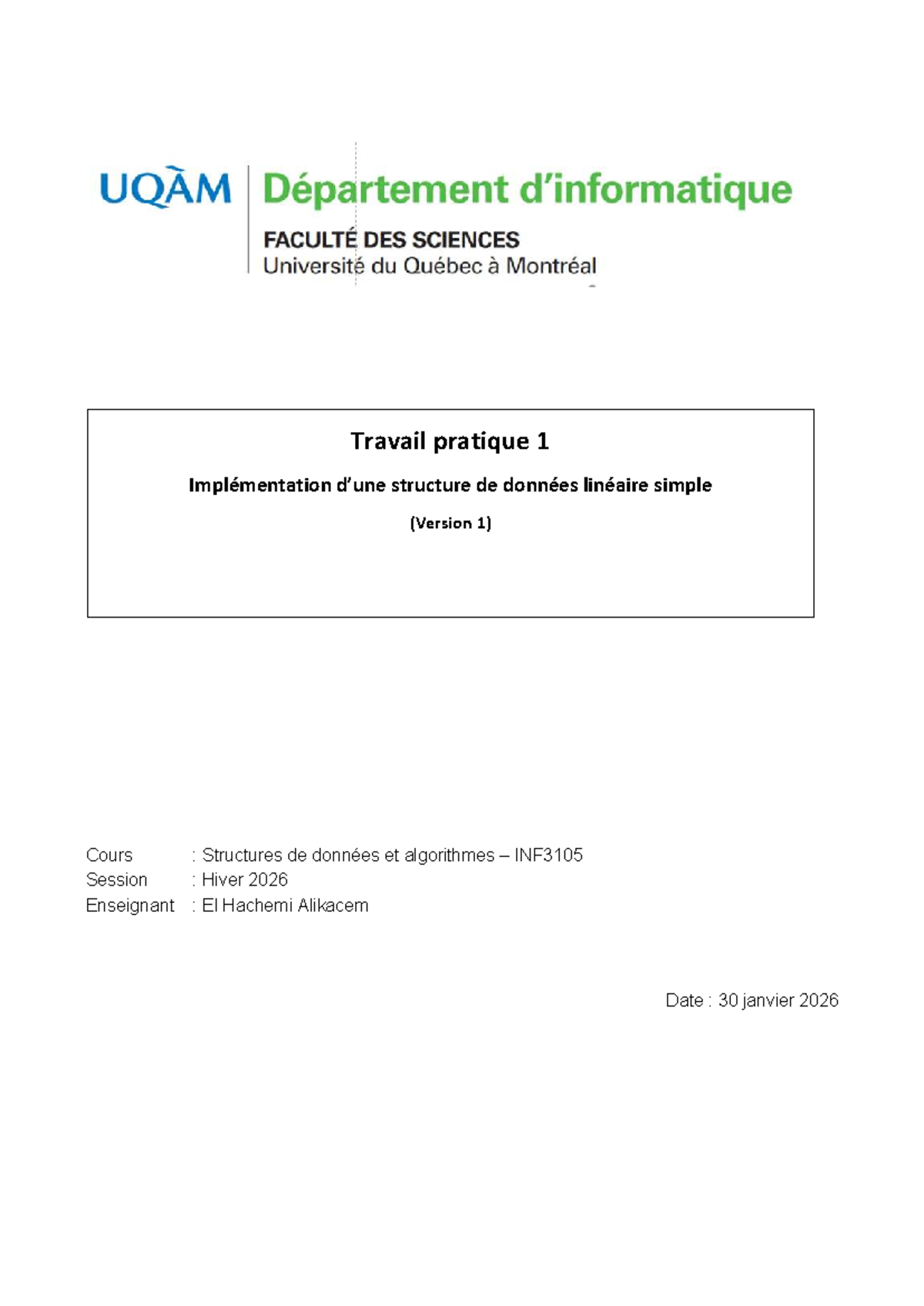 TP1 - Implémentation d'une Structure de Données Linéaire INF3105 Hiver ...