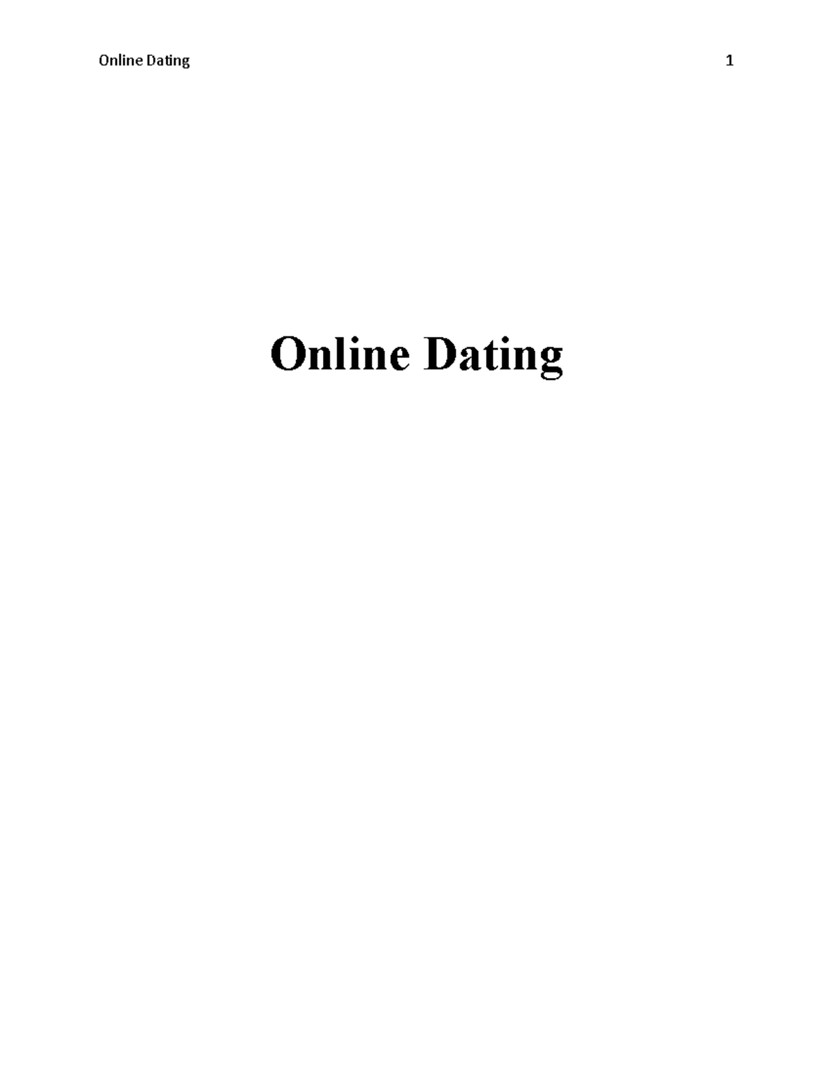 Online Dating Trends and Insights - Reseach Paper 101 - Studocu