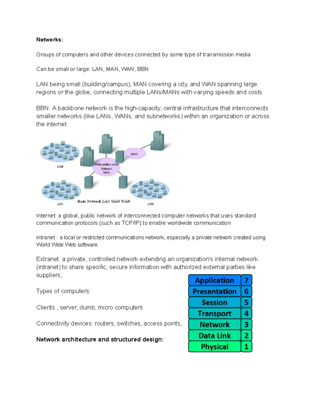 ITEC 3210 Lecture Notes: Networking Fundamentals (Weeks 1-3) - Studocu