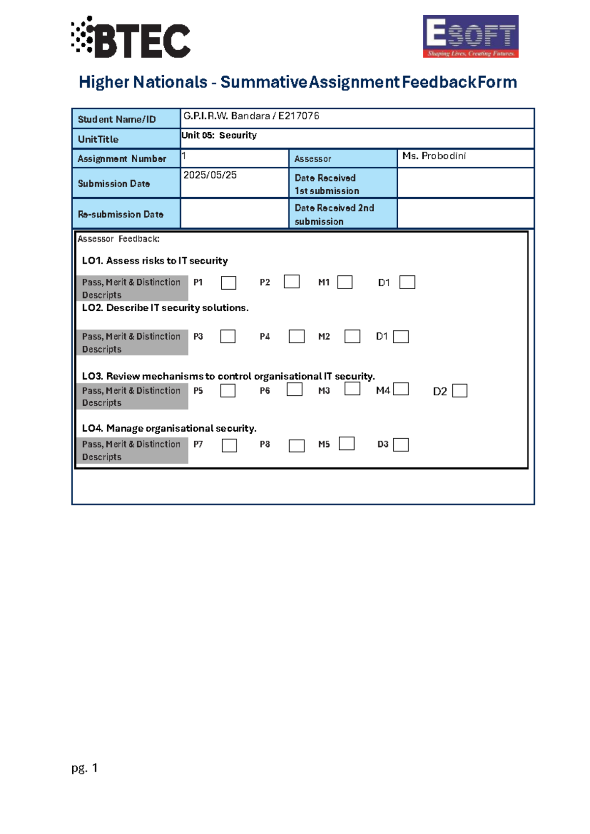 E217076 - Unit 05 Security Assignment: Managing Network Security - Studocu