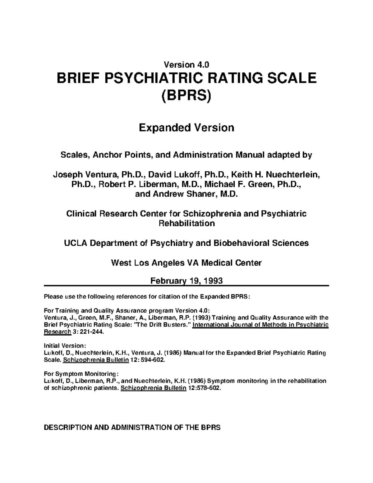 BPRS - 24 - Essential Tools for Scoring and Interpreting ...